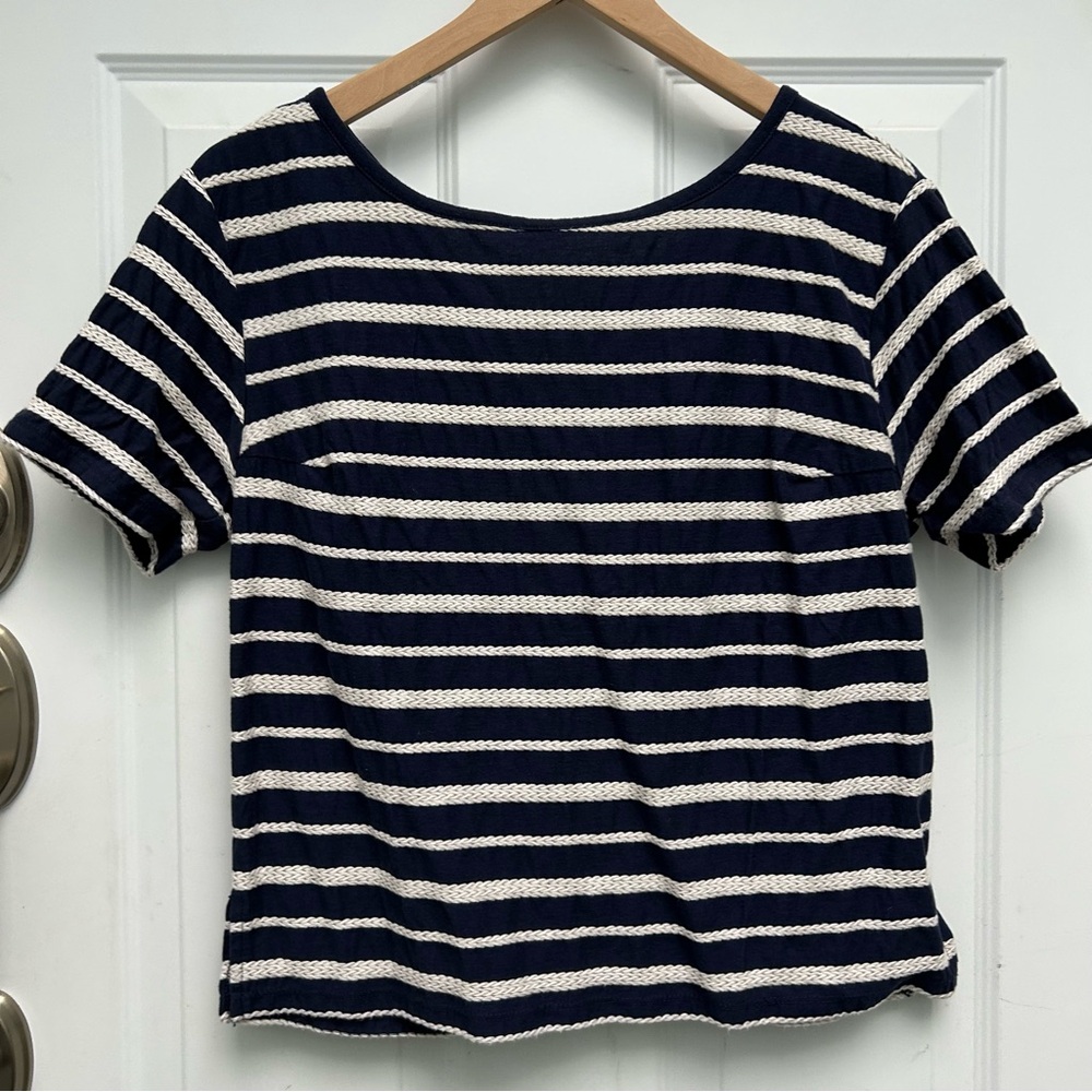 Old Navy Rope Stripe Button Back Tee